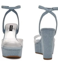Nine West Weave Got You Klear Platform Ankle Strap Sandals