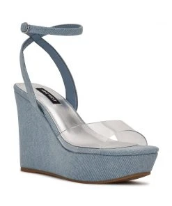 Nine West Weave Got You Klear Platform Ankle Strap Sandals