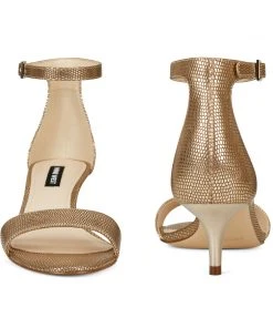 Nine West Leisa Ankle Strap Sandals Metallic Mindset