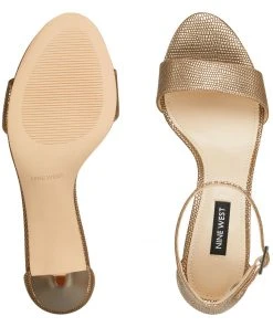 Nine West Leisa Ankle Strap Sandals Metallic Mindset