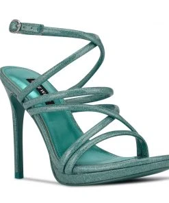 Nine West Lexy Ankle Strap Heeled Sandals Y2K Revival