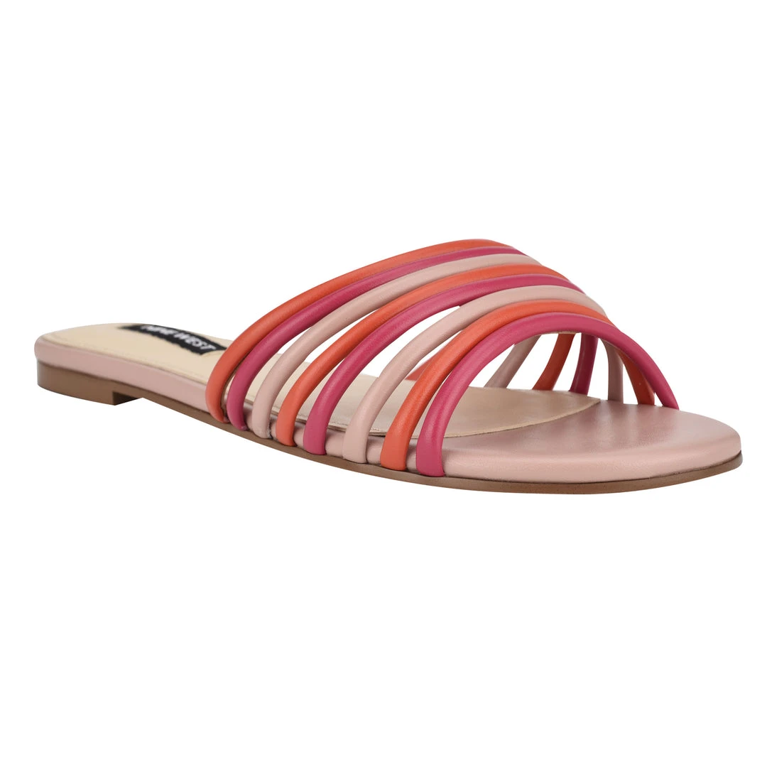Nine West Color Pop Links Flat Slide Sandals 4 Nine West Color Pop Links Flat Slide Sandals