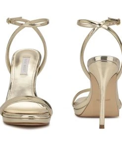 Nine West Loola Ankle Strap Sandals Metallic Mindset 10 Nine West Loola Ankle Strap Sandals Metallic Mindset