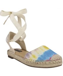 Nine West Lace It Up Mage Flat Ankle Wrap Espadrille Sandal
