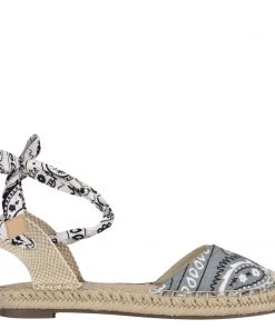 Nine West Lace It Up Mage Flat Ankle Wrap Espadrille Sandal