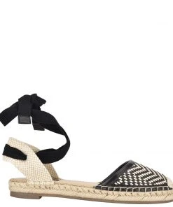 Nine West Lace It Up Mage Flat Ankle Wrap Espadrille Sandal