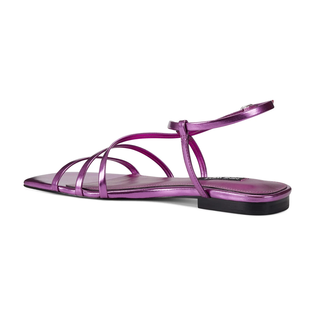 Nine West Mani Strappy Flat Sandals Flats 5 Nine West Mani Strappy Flat Sandals Flats