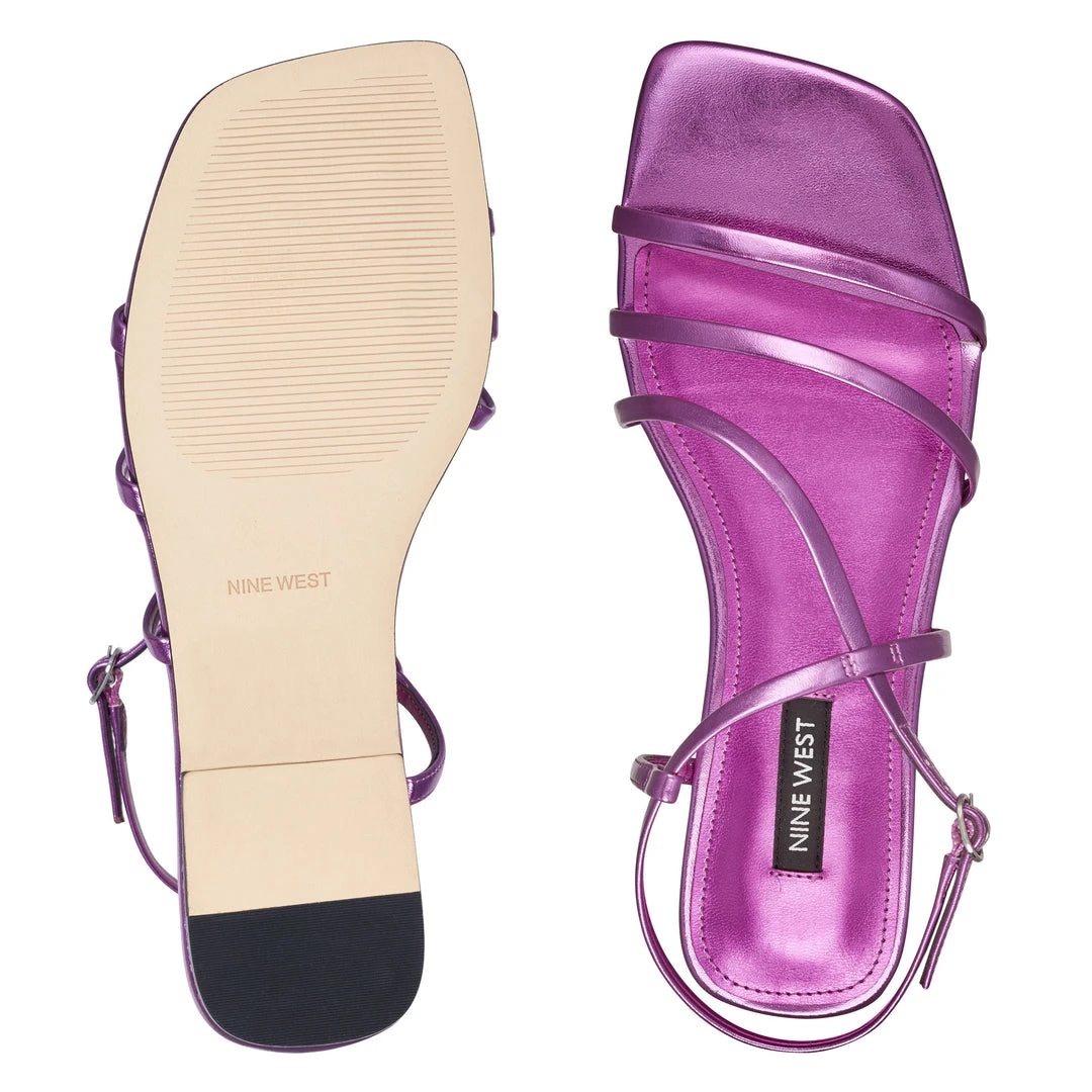 Nine West Mani Strappy Flat Sandals Flats 8 Nine West Mani Strappy Flat Sandals Flats