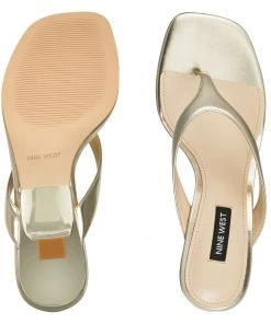 Nine West Metallic Mindset Manold Heeled Thong Sandals