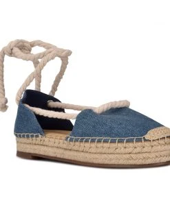 Nine West Meaks Ankle Wrap Espadrille Flats Lace It Up