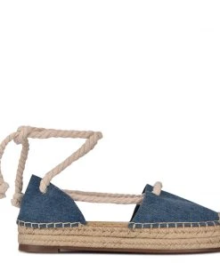 Nine West Meaks Ankle Wrap Espadrille Flats Lace It Up