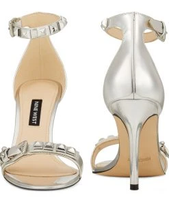 Nine West Metallic Mindset Mika Ankle Strap Heel Sandals