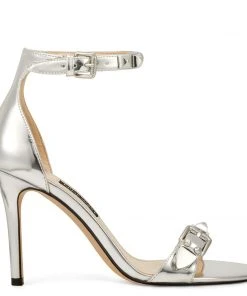 Nine West Metallic Mindset Mika Ankle Strap Heel Sandals
