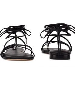 Nine West Lace It Up Minus Ankle Wrap Flat Sandals