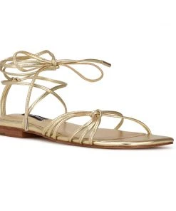 Nine West Minus Ankle Wrap Flat Sandals