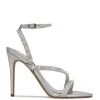 Nine West Mitz Ankle Strap Sandals Metallic Mindset