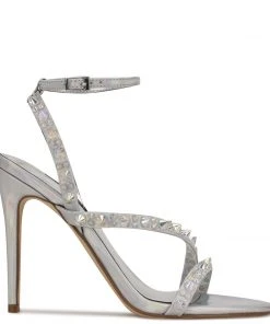 Nine West Mitz Ankle Strap Sandals Metallic Mindset