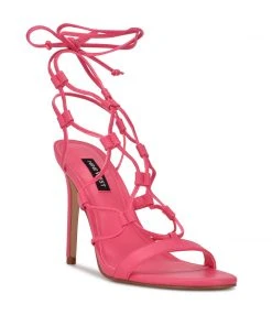 Nine West Mix Ankle Wrap Sandals