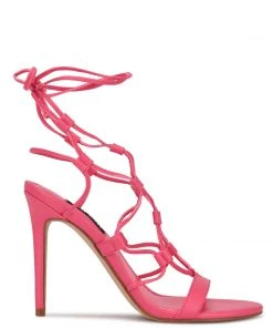 Nine West Mix Ankle Wrap Sandals