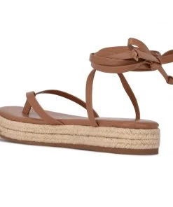 Nine West Monee Ankle Wrap Flat Sandals Lace It Up