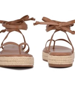 Nine West Monee Ankle Wrap Flat Sandals Lace It Up