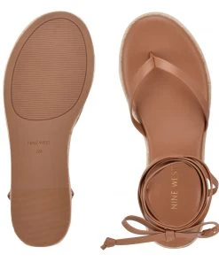 Nine West Monee Ankle Wrap Flat Sandals Lace It Up