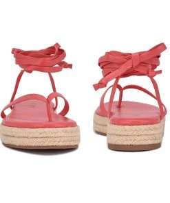 Nine West Lace It Up Monee Ankle Wrap Flat Sandals