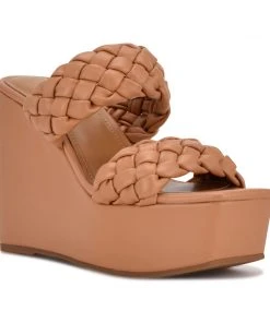 Nine West Nessie Platform Slide Sandals Weave Got You