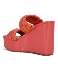 Nine West Nessie Platform Slide Sandals Weave Got You