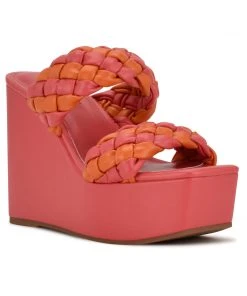 Nine West Nessie Platform Slide Sandals Weave Got You