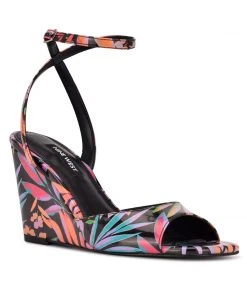 Nine West Nevr Ankle Strap Wedge Sandals Weave Got You