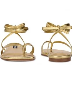 Nine West News Ankle Wrap Flat Sandals Lace It Up