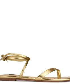 Nine West News Ankle Wrap Flat Sandals Lace It Up