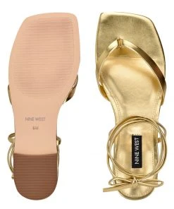 Nine West News Ankle Wrap Flat Sandals Lace It Up