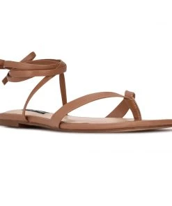 Nine West News Ankle Wrap Flat Sandals Lace It Up