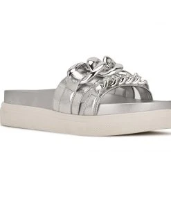 Nine West Nope Platform Slide Sandals New