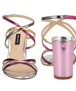 Nine West Obvi Ankle Strap Dress Sandals Metallic Mindset