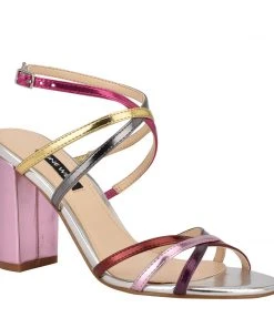 Nine West Obvi Ankle Strap Dress Sandals Metallic Mindset