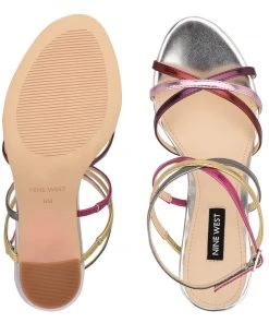 Nine West Obvi Ankle Strap Dress Sandals Metallic Mindset