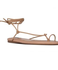 Nine West Pansie Ankle Wrap Flat Sandals