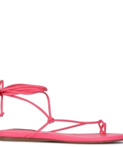 Nine West Pansie Ankle Wrap Flat Sandals Lace It Up