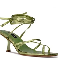 Nine West Lace It Up Pina Ankle Wrap Heeled Sandals