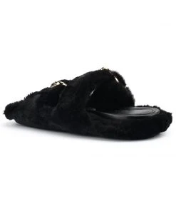 Nine West Plush Cozy Flat Slide Sandals 9 Nine West Plush Cozy Flat Slide Sandals
