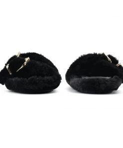 Nine West Plush Cozy Flat Slide Sandals 10 Nine West Plush Cozy Flat Slide Sandals