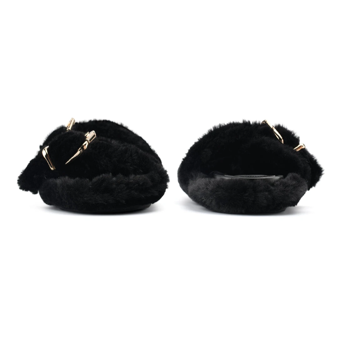 Nine West Plush Cozy Flat Slide Sandals 6 Nine West Plush Cozy Flat Slide Sandals