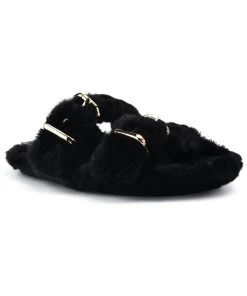 Nine West Plush Cozy Flat Slide Sandals