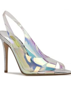 Nine West Polka Slingback Heeled Sandals In The Clear