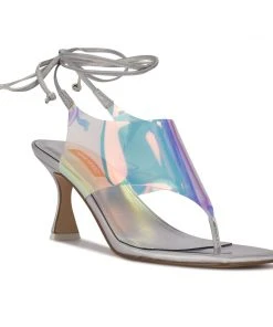 Nine West Lace It Up Popi Ankle Wrap Heeled Sandals