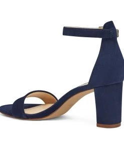 Nine West Heels Pruce Ankle Strap Block Heel Sandals