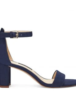 Nine West Heels Pruce Ankle Strap Block Heel Sandals